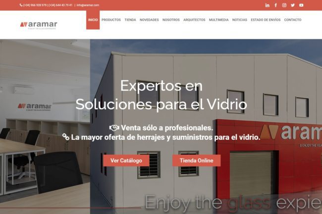 Página web de Aramar: Cliente de evol marketing®