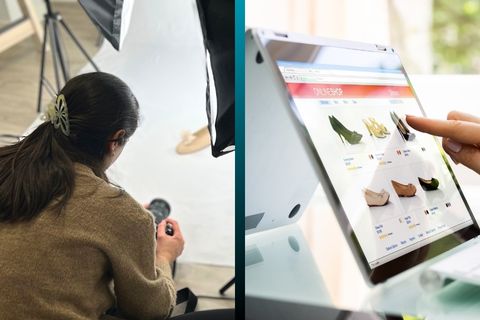 Social media experts working on content creation